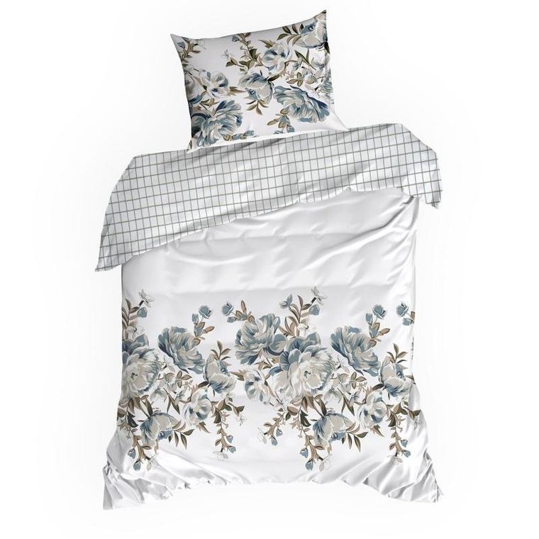 Eurofirany, komplet pościeli satynowej, Spring, 220-200 cm, biały