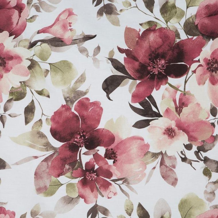 Eurofirany, komplet pościeli satynowej, Spring, 220-200 cm, biały