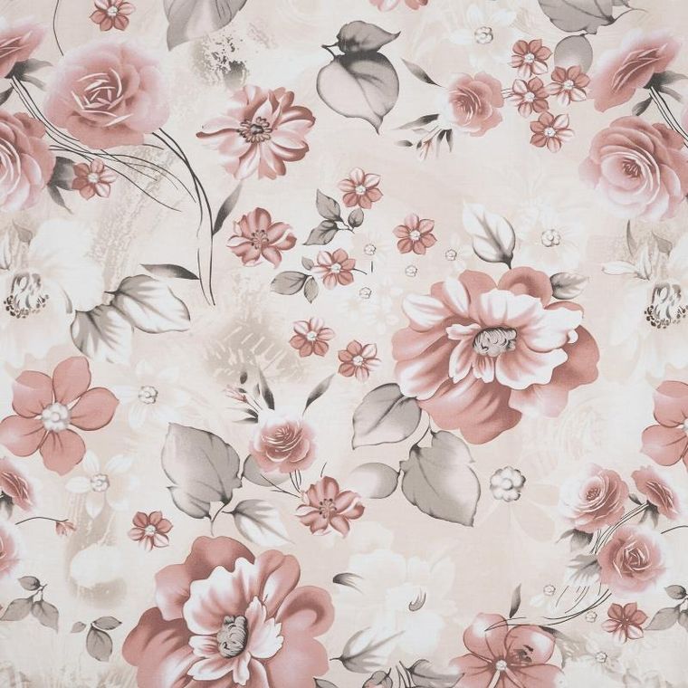 Eurofirany, komplet pościeli satynowej, Spring, 220-200 cm, pudrowy róż