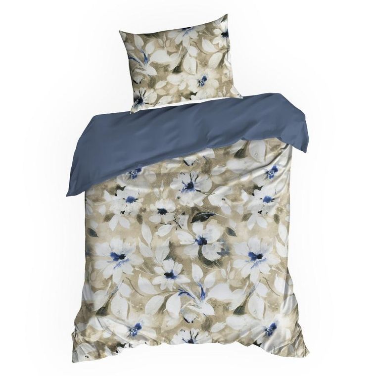 Eurofirany, komplet pościeli satynowej, Spring 66, 160-200 cm, jasnobeżowy