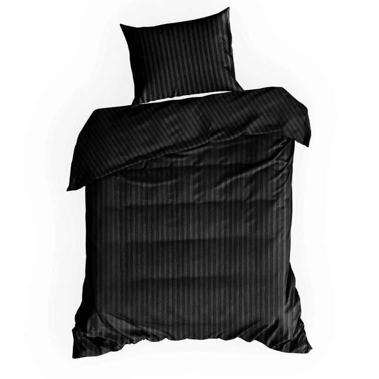 Eurofirany, komplet pościeli satynowej, Vera, 200-220 cm, czarna