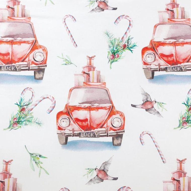 Eurofirany, komplet pościeli świątecznej, Candy, 220-200 cm, biały