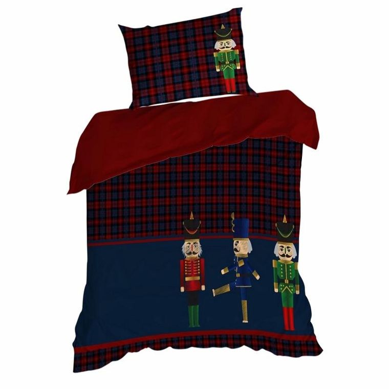 Eurofirany, komplet pościeli świątecznej, Peter03, 160-200 cm, granatowy