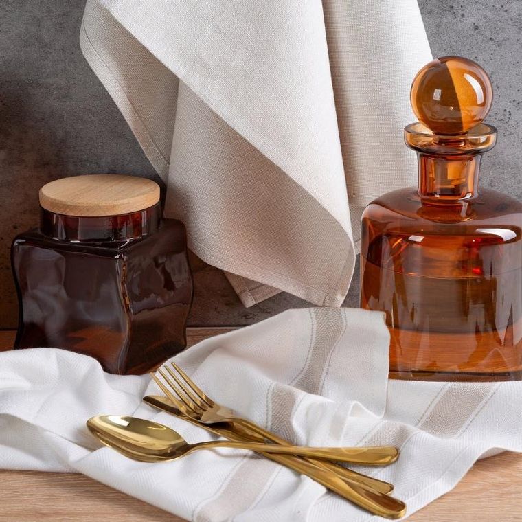 Eurofirany, komplet ręczników kuchennych, 2 szt., Sofia, 50-70 cm, beżowy