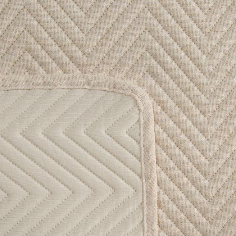 Eurofirany, narzuta len, 170-210 cm, kremowy