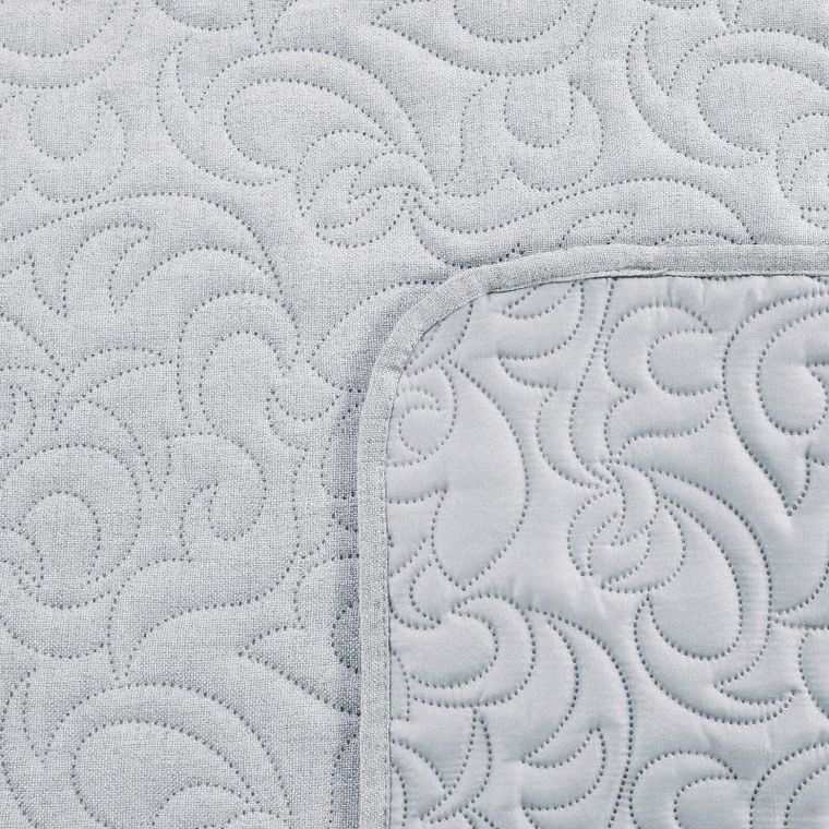 Eurofirany, narzuta len, 200-220 cm, srebrny