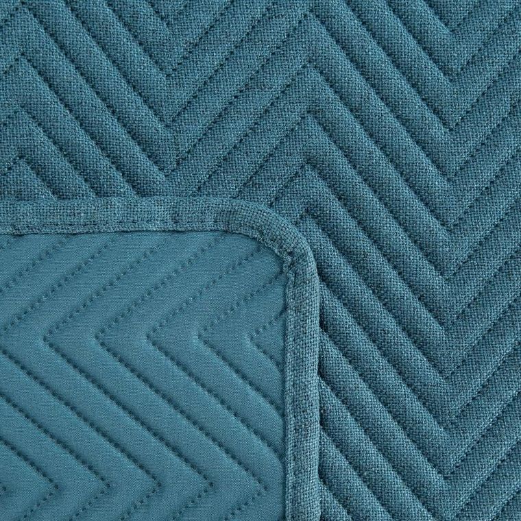 Eurofirany, narzuta Len, 220-240 cm, niebieski