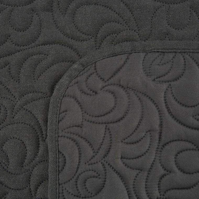 Eurofirany, narzuta len, 220-240 cm, popielaty