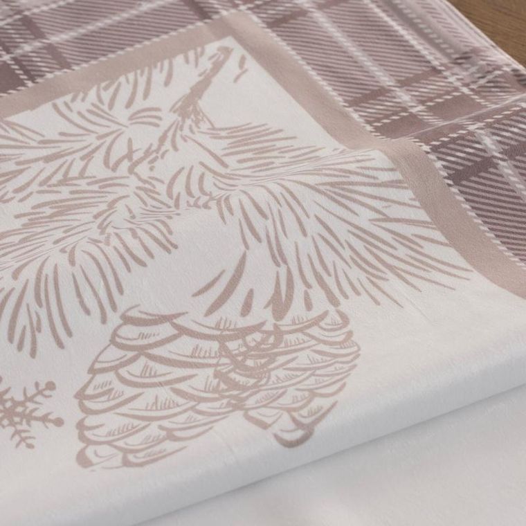 Eurofirany, obrus świąteczny, Holly, 85-85 cm, beżowy