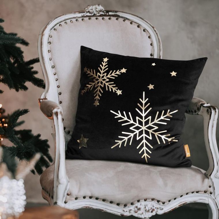 Eurofirany, poszewka świąteczna, 45-45 cm, czarny