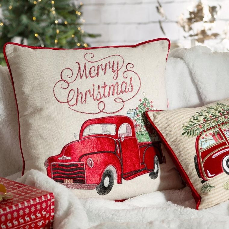 Eurofirany, poszewka świąteczna, 45-45 cm, kremowy