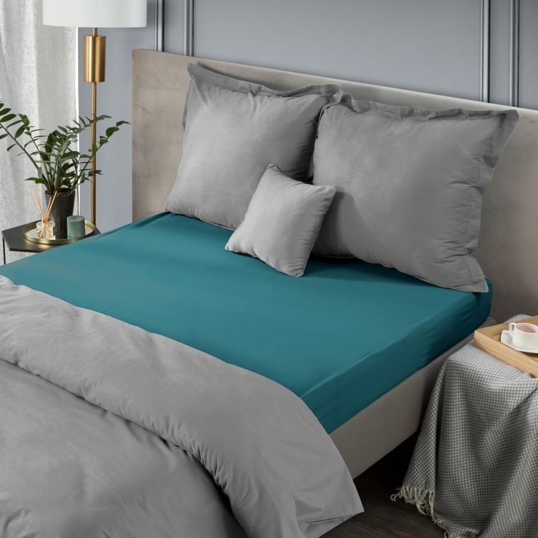 Eurofirany, prześcieradło Nova, 180-210 cm, turkusowy