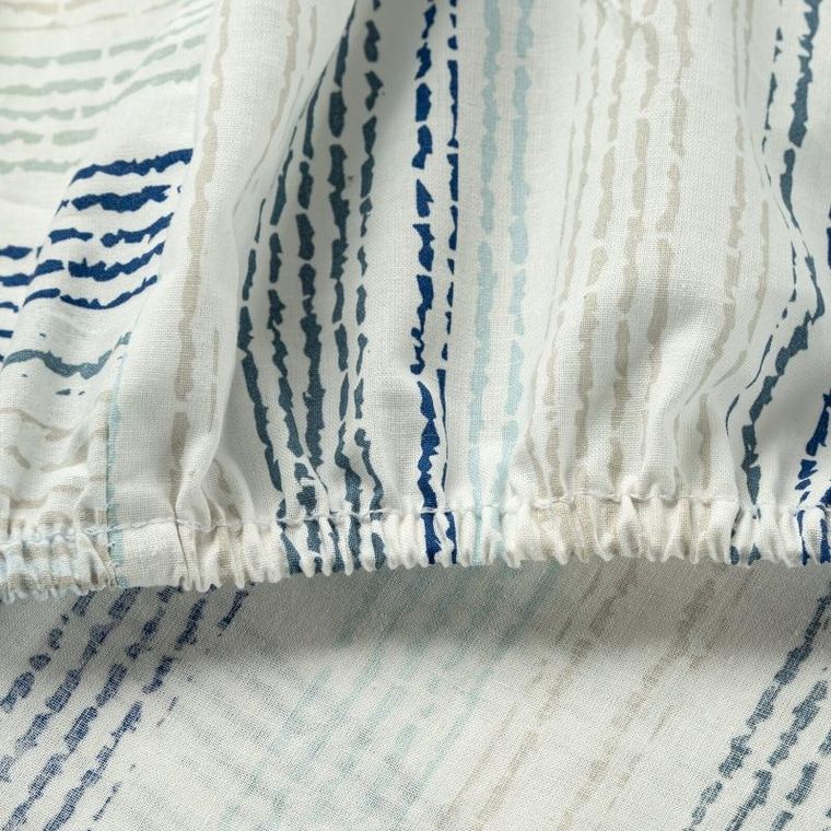 Eurofirany, prześcieradło z gumką, print, 220-200 cm, niebieski