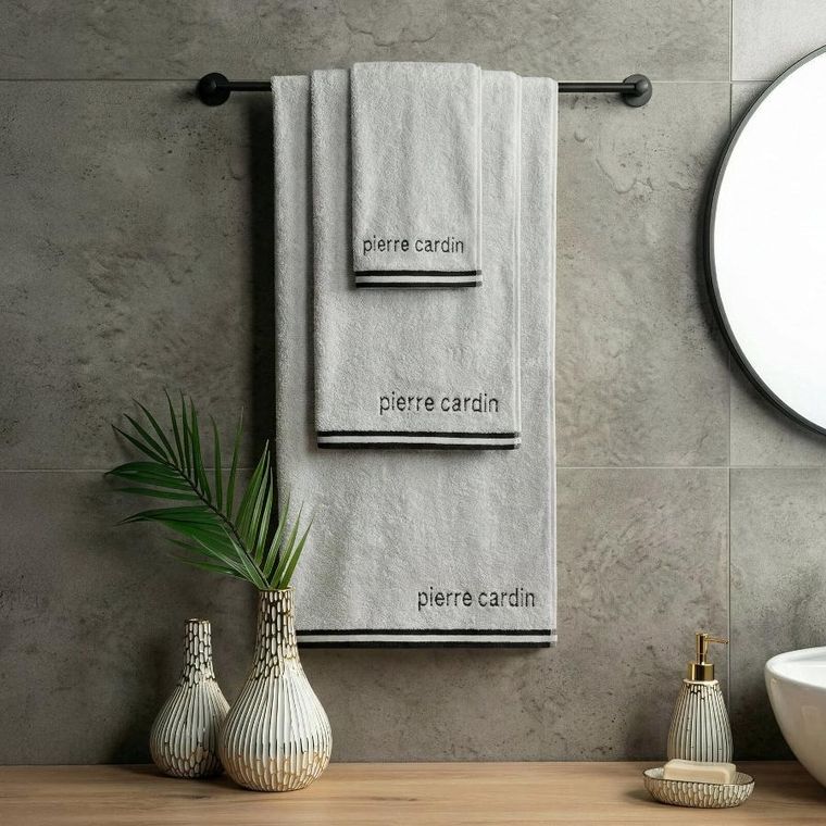 Eurofirany, ręcznik bawełniany, Pierre Cardin, 30-50 cm, srebrny