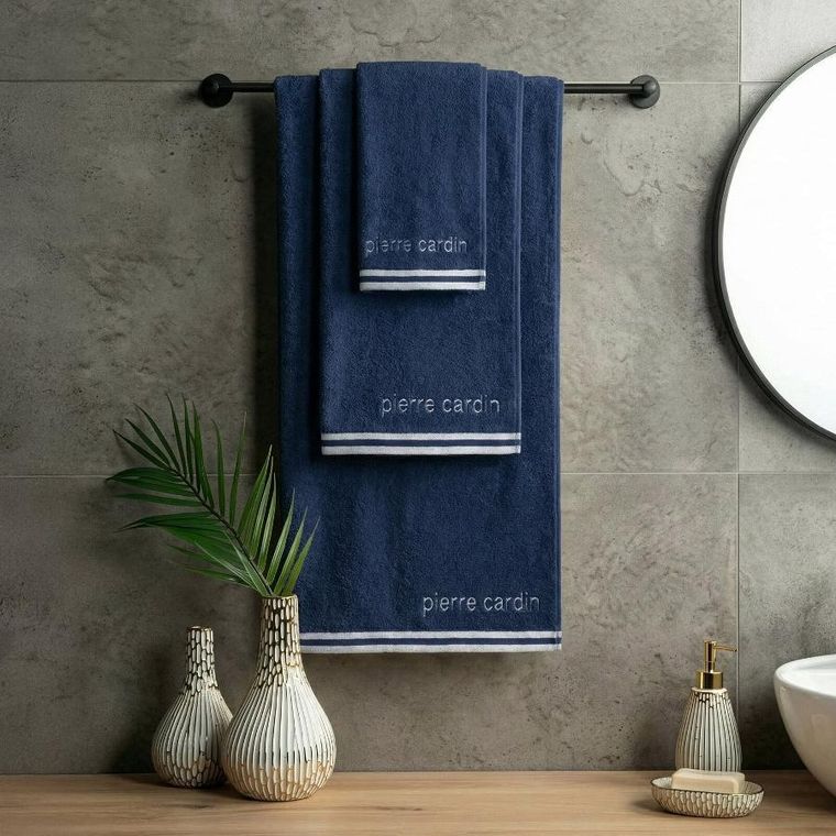 Eurofirany, ręcznik bawełniany, Pierre Cardin, 50-90 cm, granatowy