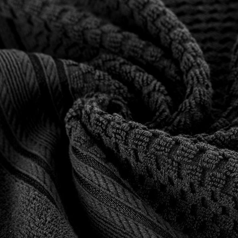 Eurofirany, ręcznik Davos, 70-140 cm, czarny