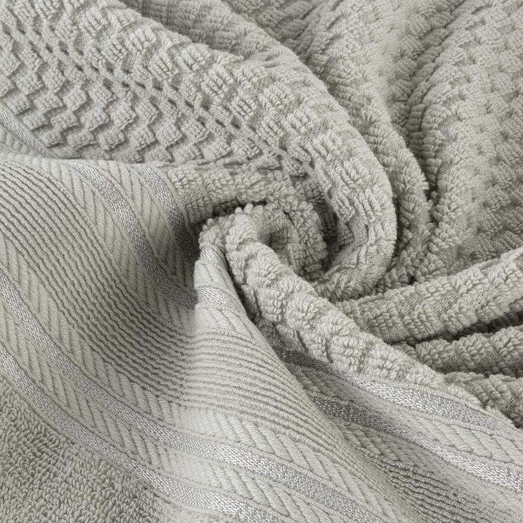 Eurofirany, ręcznik Davos, 70-140 cm, srebrny