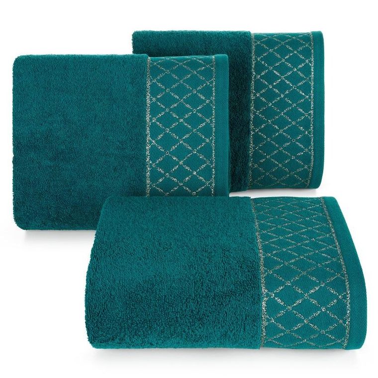 Eurofirany, ręcznik Layla, 50-90 cm, ciemnoturkusowy