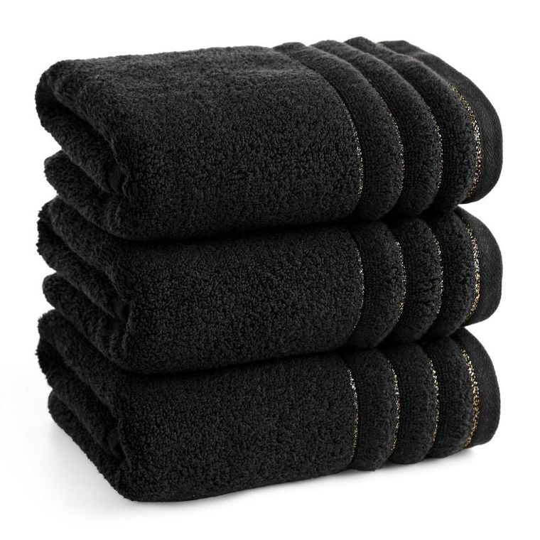 Eurofirany, ręcznik Nadine, 50-90 cm, czarny