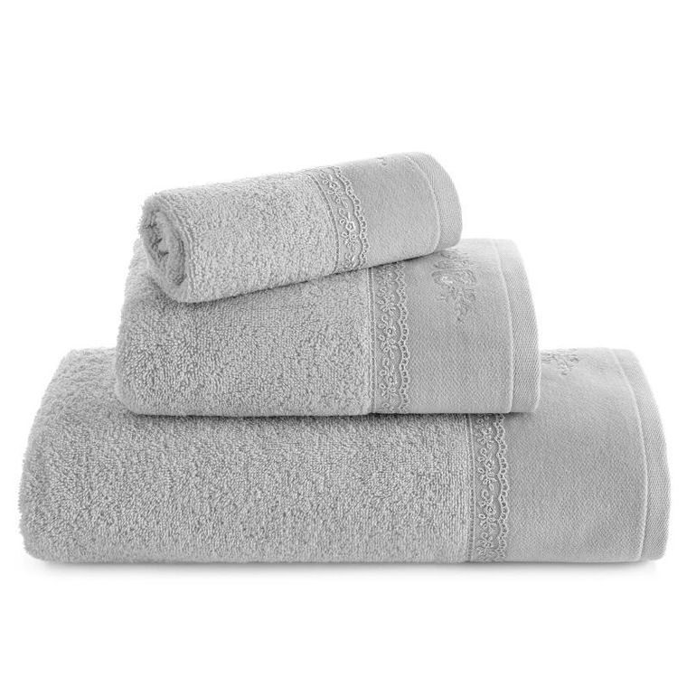 Eurofirany, ręcznik Sisi, 70-140 cm, srebrny