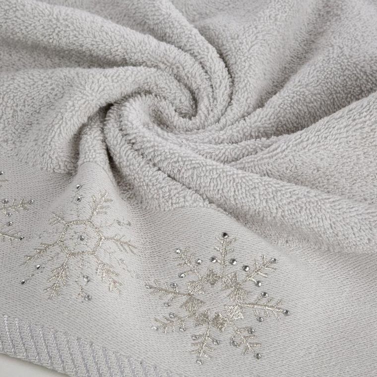 Eurofirany, ręcznik świąteczny, Joy, 70-140 cm, srebrny