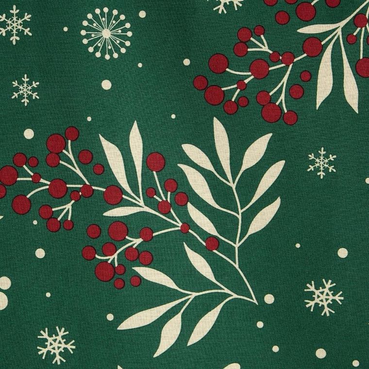 Eurofirany, świąteczny komplet pościeli, Cristian, 160-200 cm, butelkowy zielony