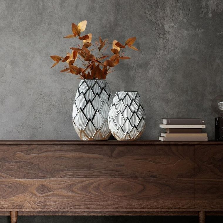 Eurofirany, wazon dekoracyjny, Saela, 25-11-34 cm, srebrny