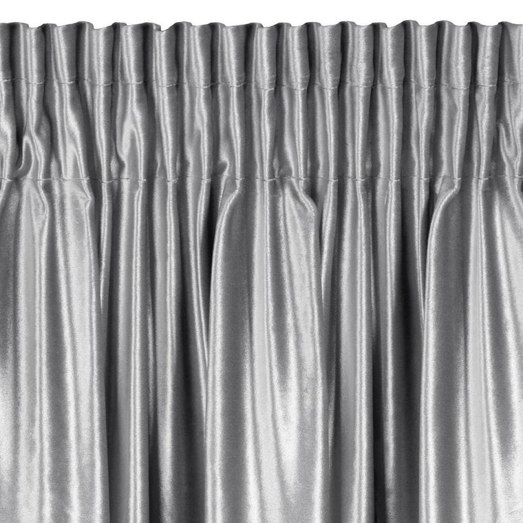 Eurofirany, zasłona gotowa. Cameron, na taśmie, 140-270 cm, srebrny