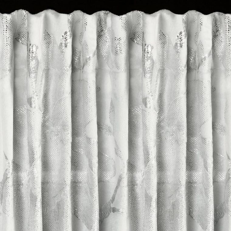 Eurofirany, zasłona gotowa, Celia, na taśmie, 140-270 cm, biały