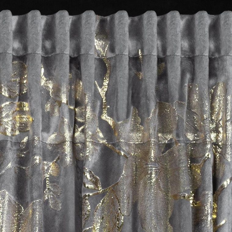 Eurofirany, zasłona gotowa, Celia, na taśmie, 140-270 cm, stalowy