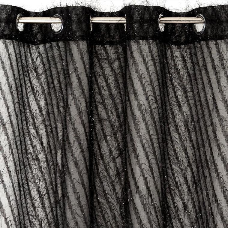 Eurofirany, zasłona gotowa, Laurel, 140-250 cm, czarny