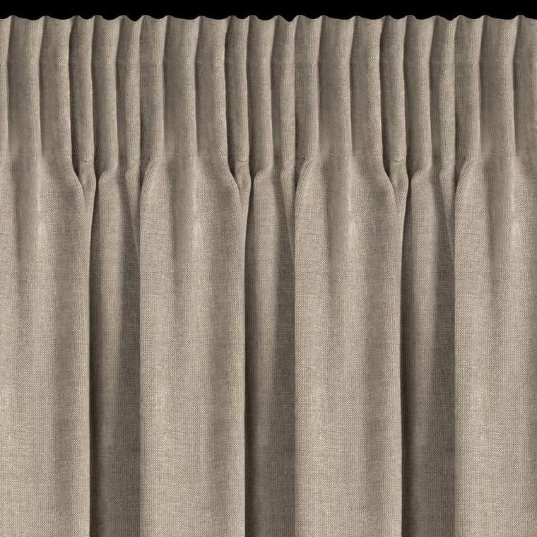 Eurofirany, zasłona gotowa, Nilo, na taśmie, 140-270 cm, ciemnobeżowy