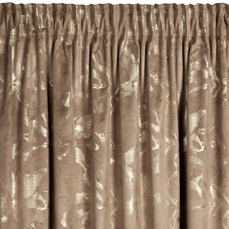 Eurofirany, zasłona gotowa, Raja, na taśmie, 140-270 cm, brązowy