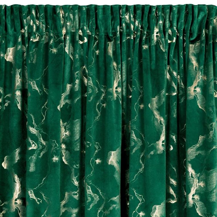 Eurofirany, zasłona gotowa, Raja, na taśmie, 140-270 cm, ciemnozielony