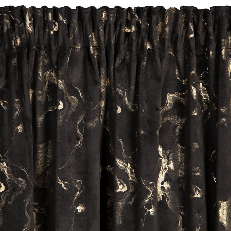 Eurofirany, zasłona gotowa, Raja, na taśmie, 140-270 cm, czarny