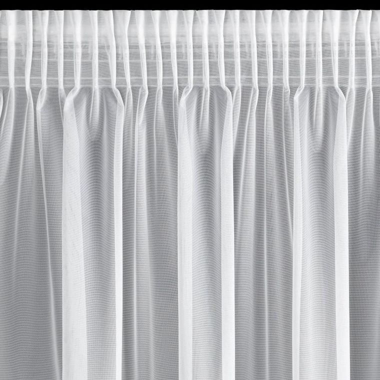 Eurofirany, zasłona gotowa, Roses 3, na taśmie, 140-270 cm, biały