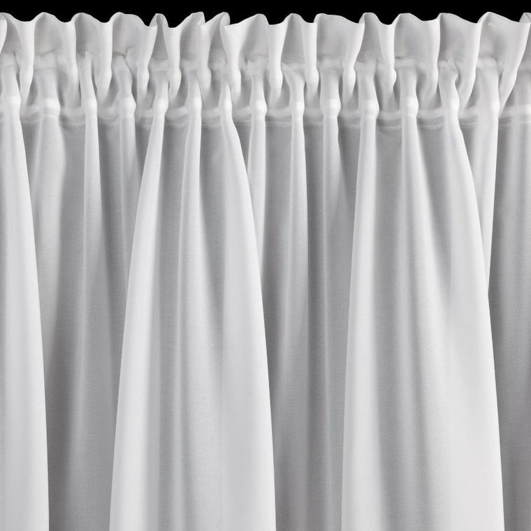 Eurofirany, zasłona gotowa, Roses, na taśmie, 150-90 cm, biały