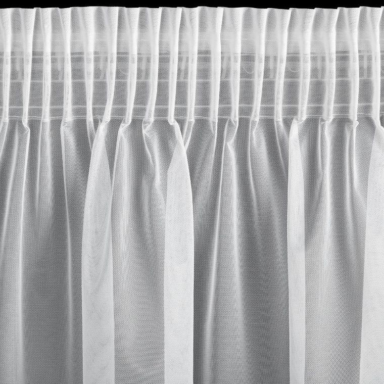 Eurofirany, zasłona gotowa, Roses, na taśmie, 350-160 cm, biały