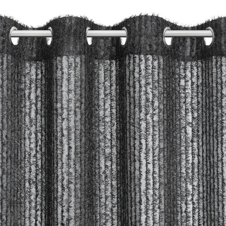 Eurofirany, zasłona gotowa, Selma, 135-250 cm, czarny