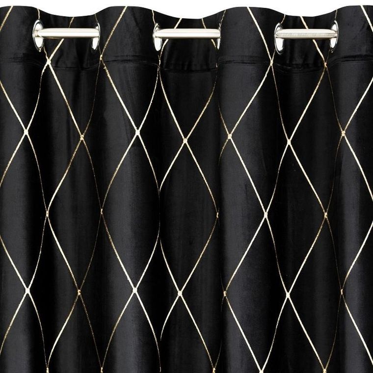 Eurofirany, zasłona zaciemniająca dekoracyjna, Pierre Cardin Margo, 140-250 cm, czarny