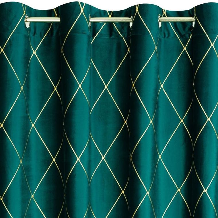 Eurofirany, zasłona zaciemniająca dekoracyjna, Pierre Cardin Margo, 140-250 cm, turkusowy