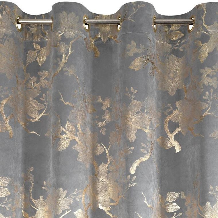 Eurofirany, zasłona zaciemniająca gotowa, Celia, 140-250 cm, stalowy