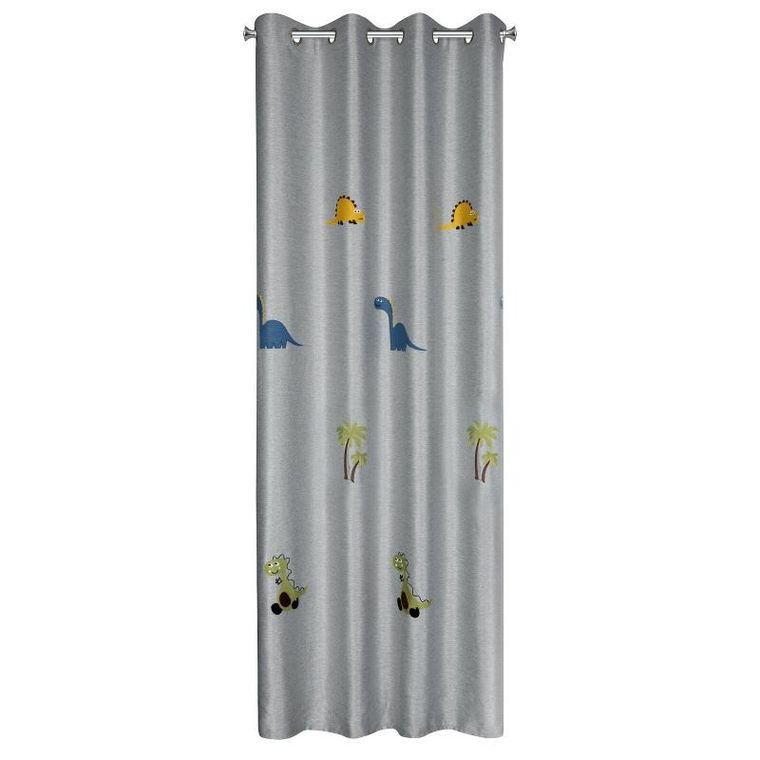 Eurofirany, zasłona zaciemniająca gotowa, dino, 140-250 cm, srebrny