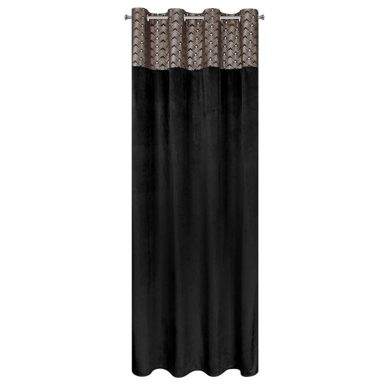 Eurofirany, zasłona zaciemniająca gotowa, Elen, 140-250 cm, czarny