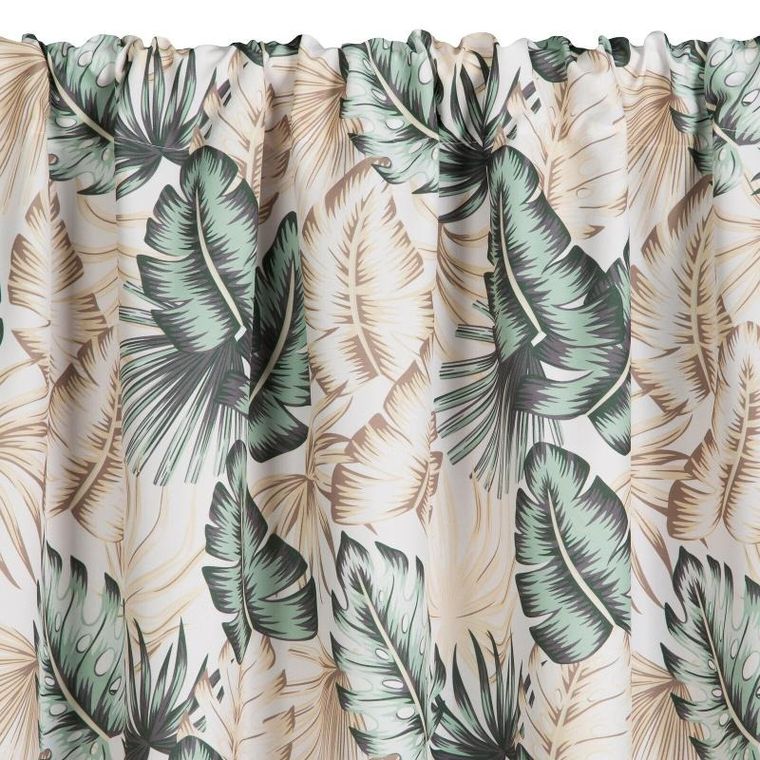 Eurofirany, zasłona zaciemniająca gotowa, Garden, na taśmie, 155-200 cm, beżowy