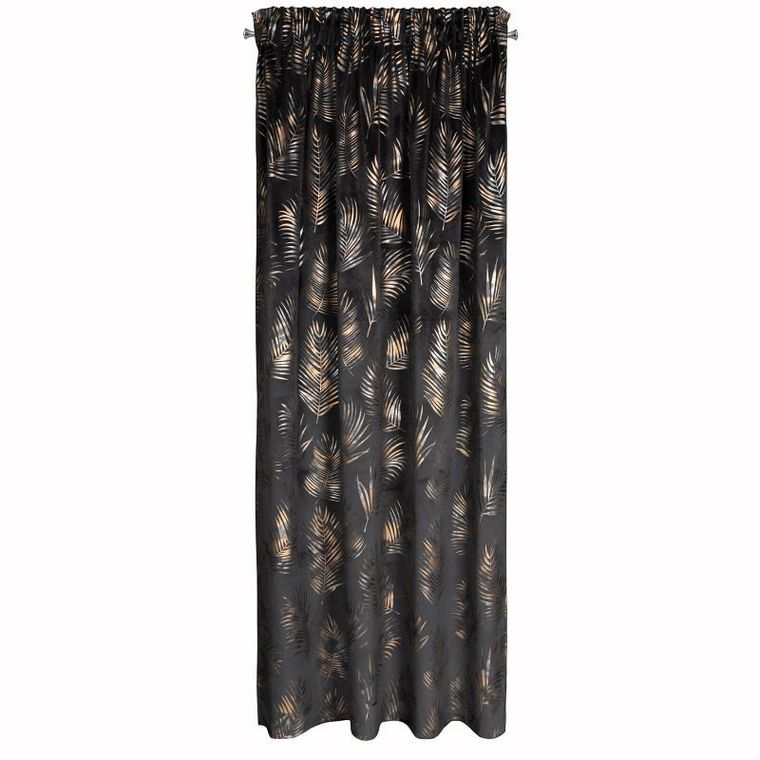 Eurofirany, zasłona zaciemniająca gotowa, Gloria, na taśmie 140-300 cm, czarny