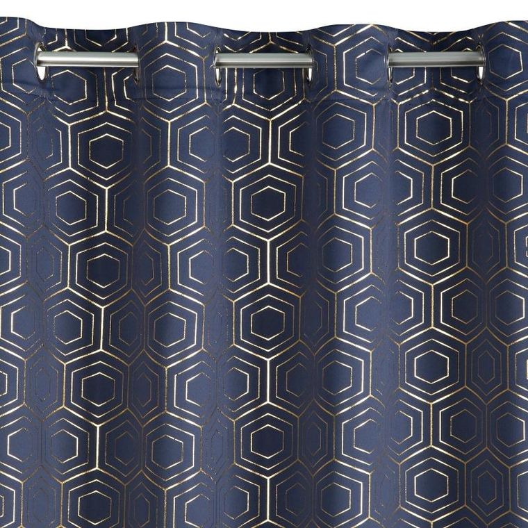 Eurofirany, zasłona zaciemniająca gotowa, Kaja, 135-250 cm, granatowy