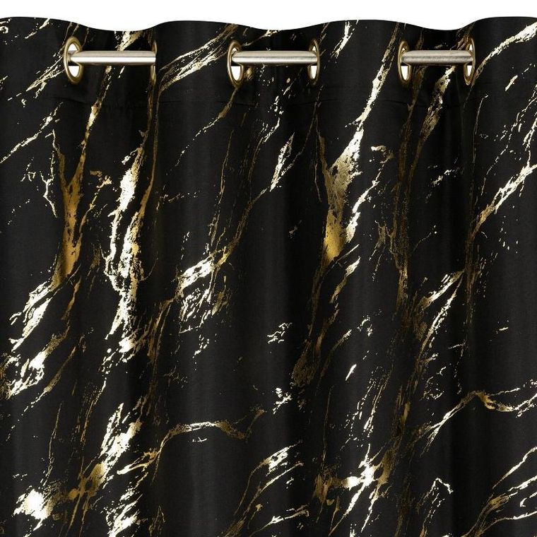 Eurofirany, zasłona zaciemniająca gotowa, Lani, 140-250 cm, czarny