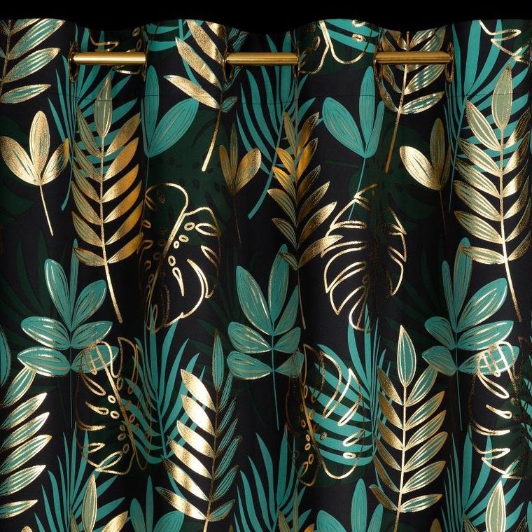 Eurofirany, zasłona zaciemniająca gotowa, Malta, 140-250 cm, ciemnozielony