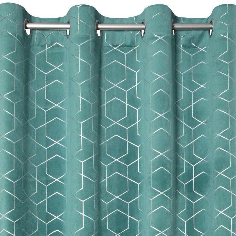 Eurofirany, zasłona zaciemniająca gotowa, Mandi, 135-250 cm, turkusowy